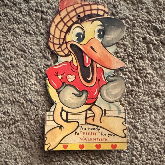 Vintage Cartoon Bird Valentine Card